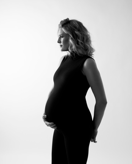 Pregnant woman photographed in Toronto studio.