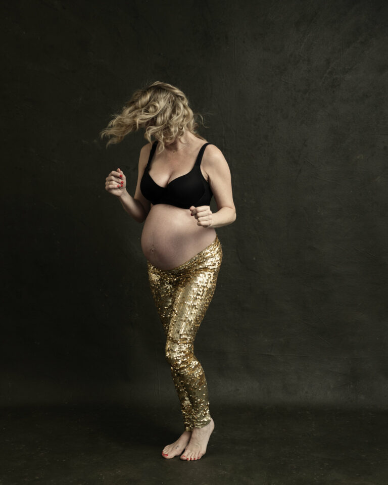 Fun maternity session in Toronto studio